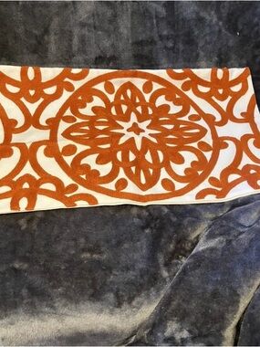 Orange and beige Decorative Accent Pillow Cover